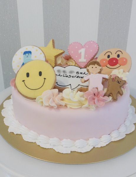 特注オーダーのアイシングケーキアンパンマン